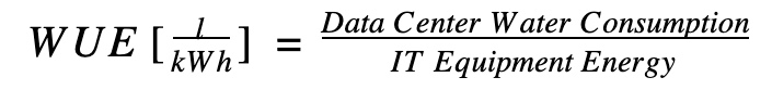 WUE metric equation